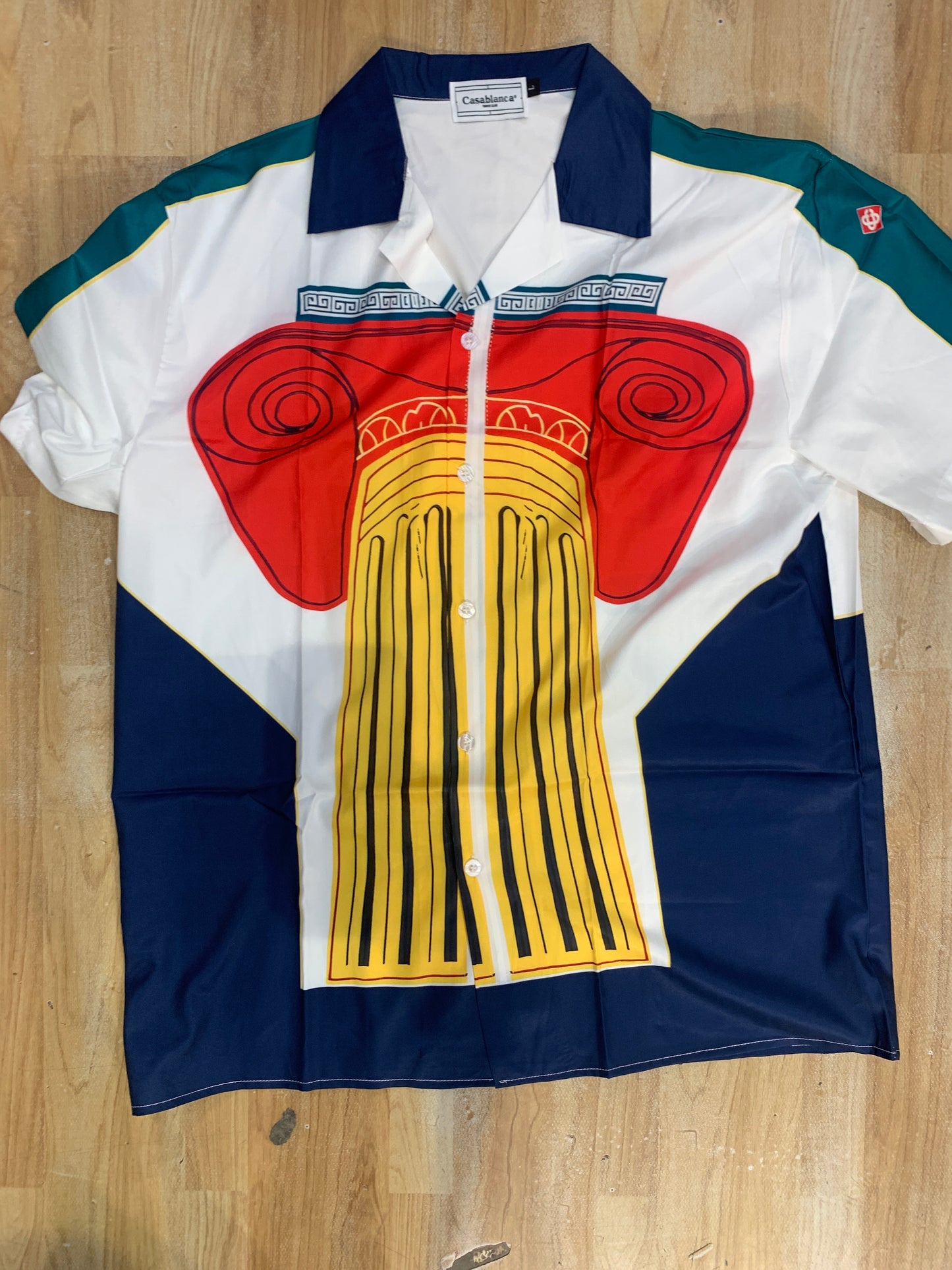 Casablanca Shirt White Red Half Sleeve H9995