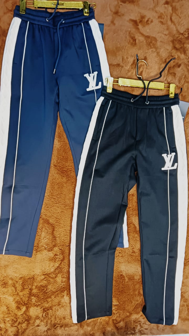 Generative Brand UOL Black Colour Straight Baggy Fit Cream Side Stripe Imported Lower A9828
