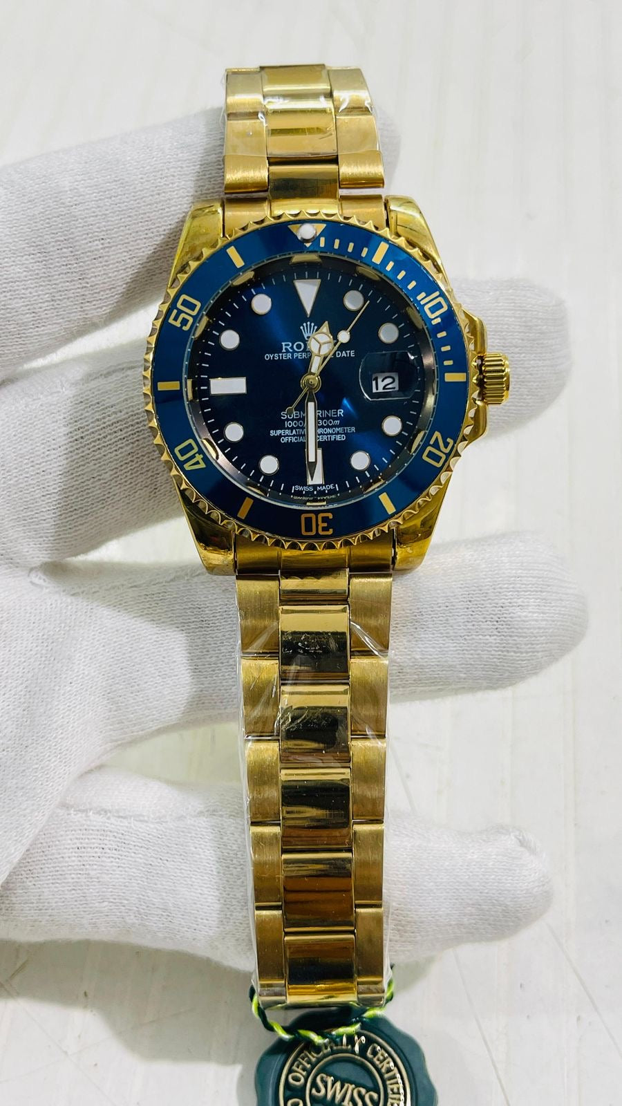 Lor Gold Chain Blue Ring Blue Dial Men’s Watch 989090