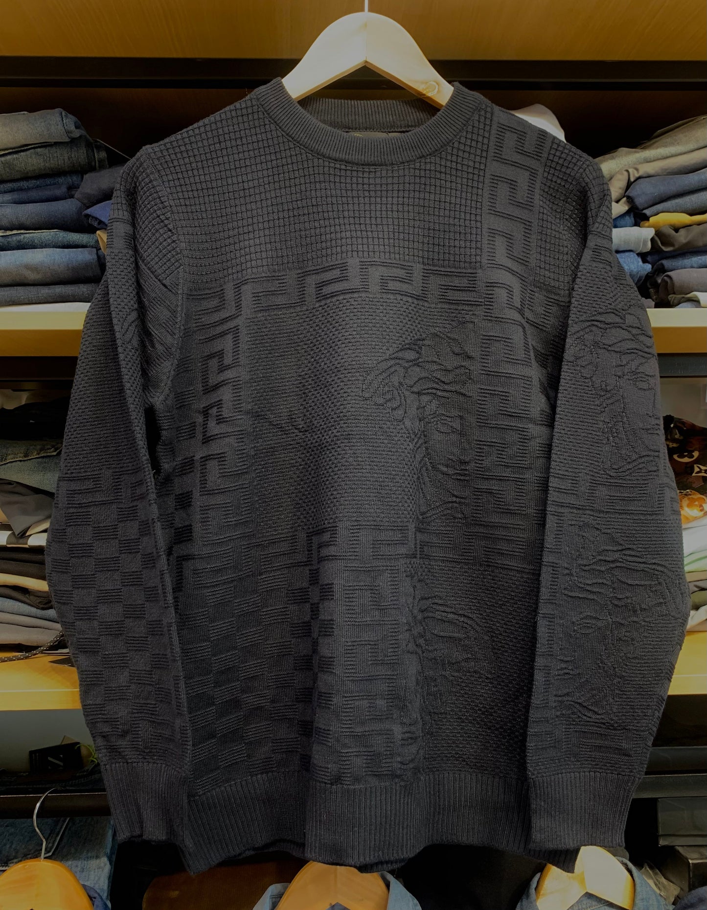 VER REV Black Colour With Ver Embroidery Premium Quality Sweater 3040
