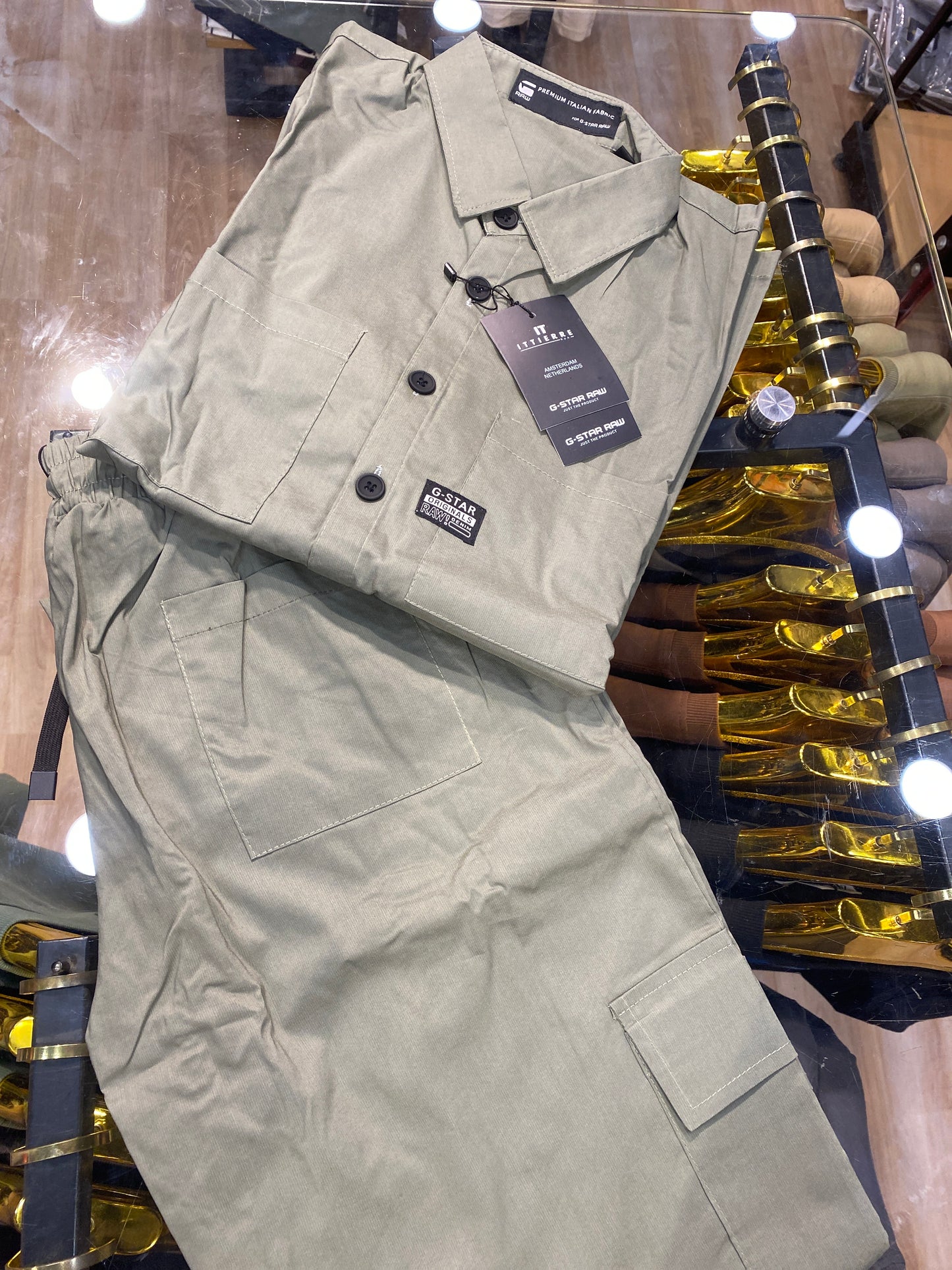 TSG Coord Set Green Colour Shirt With Lower H1113