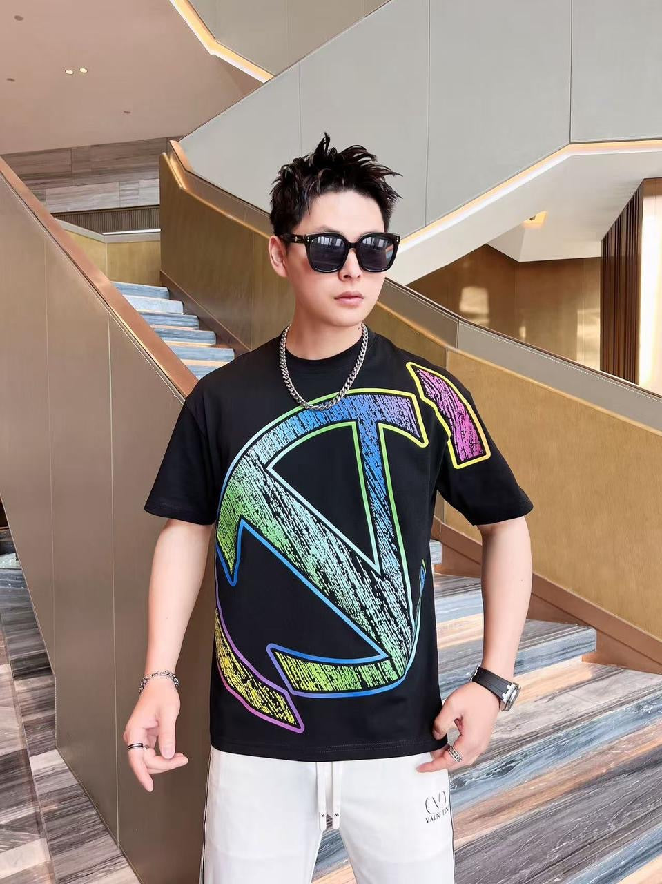 Val Lav Black Tshirt Print Regular Fit Back Print 25913