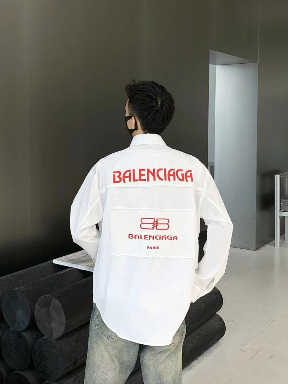 LAB White Colour With Back Print Full Sleeve Premium Quality Shirt 63654