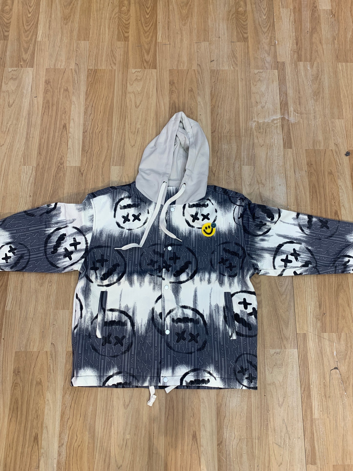 LDF Korean Jacket With Hood Grey Off white 913-2