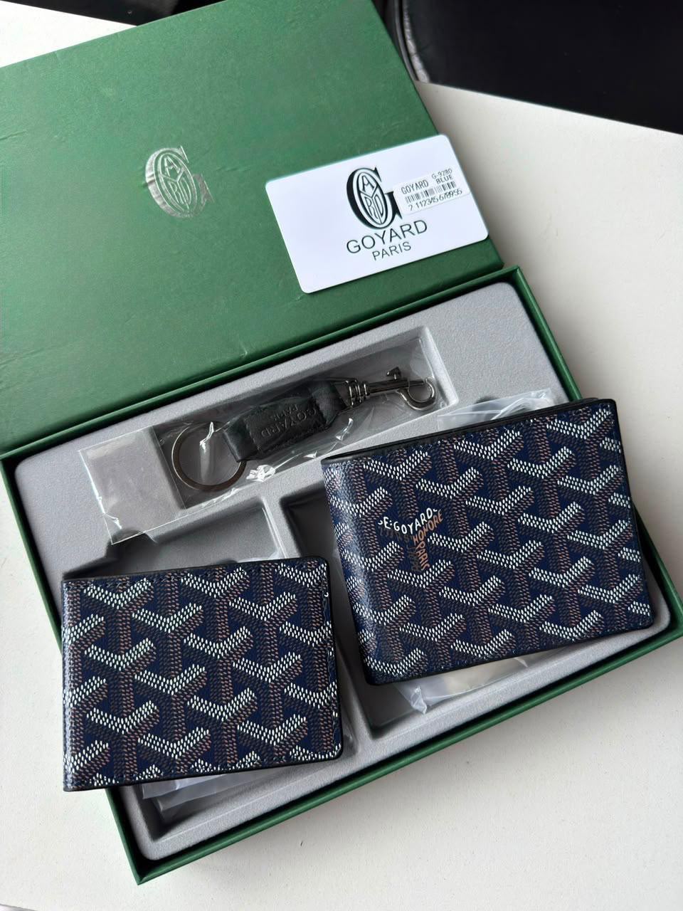 YOG GOY Blue Colour Leather Men’s Wallet Card Holder & Key Chain Gift Combo Set 991351