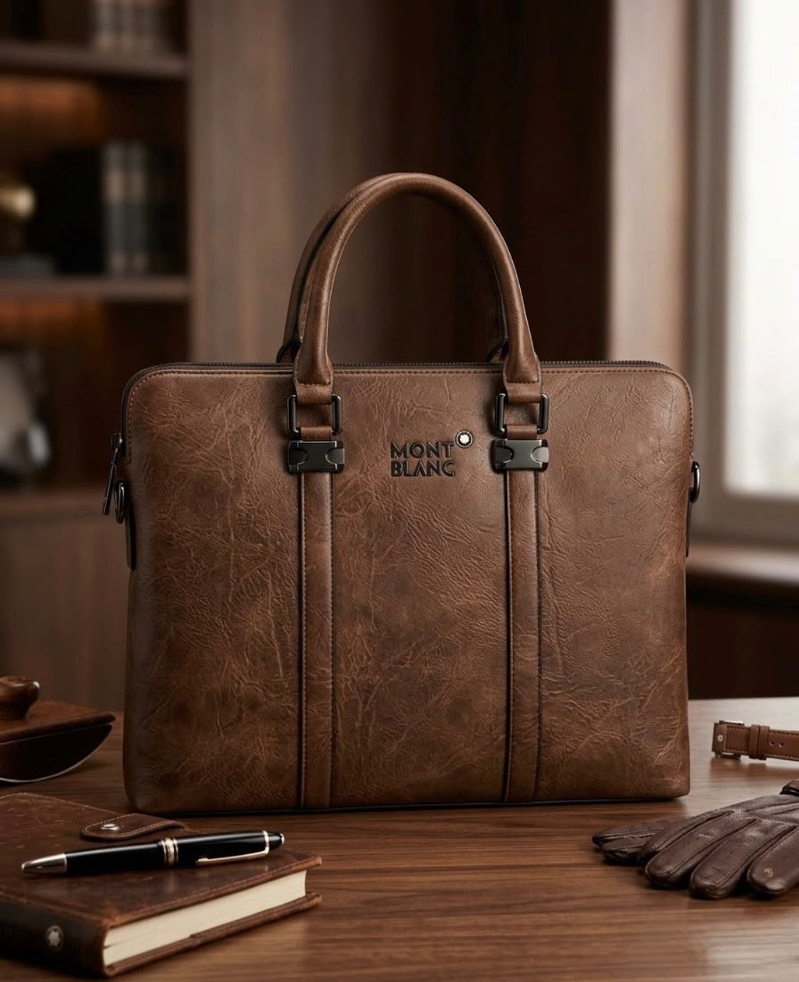 NOM MON Tan Colour Premium Quality Imported Laptop Bag 991337