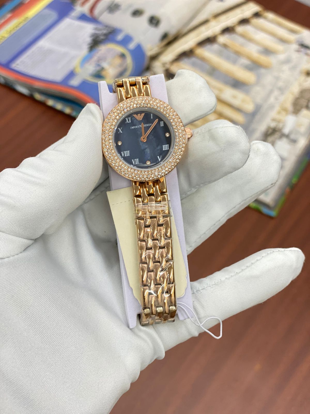 MRA ARM Copper Chain Navy Dial Ladies Watch 988316