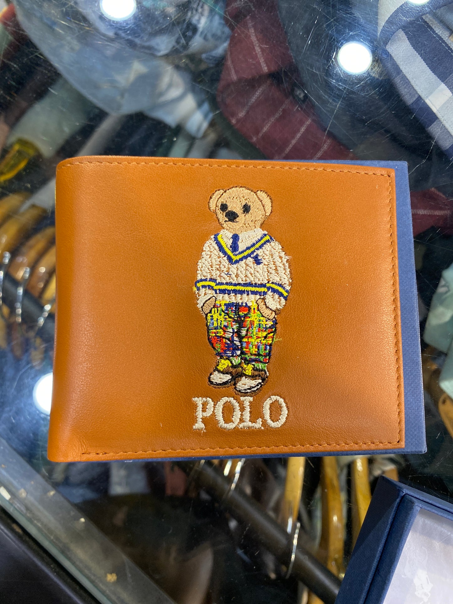 LOP POL Genuine Leather Teddy Embroidered Men’s Wallet 990757
