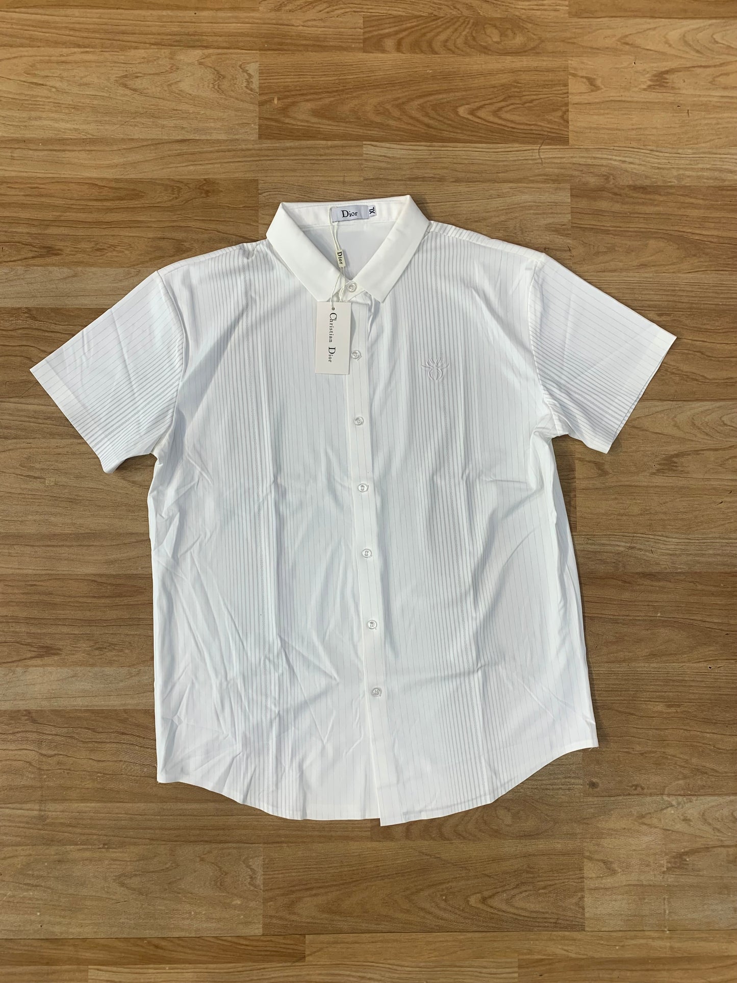 OID White Colour Line Design Premium Quality Half Sleeve Shirt FDL330