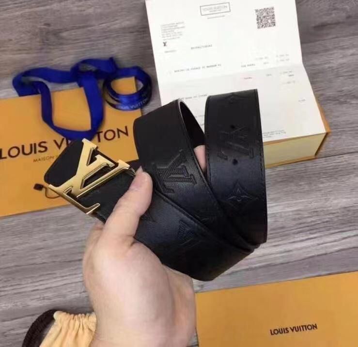UOL LOU VL Golden Buckle Black Strap Premium Quality Imported Unisex Belt 613