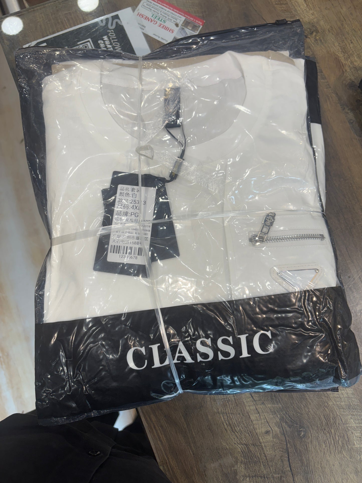 Cuoads S.S.S.L White Glossy Colour Pocket Jeep Tshirt With Lower Coord Set 25313