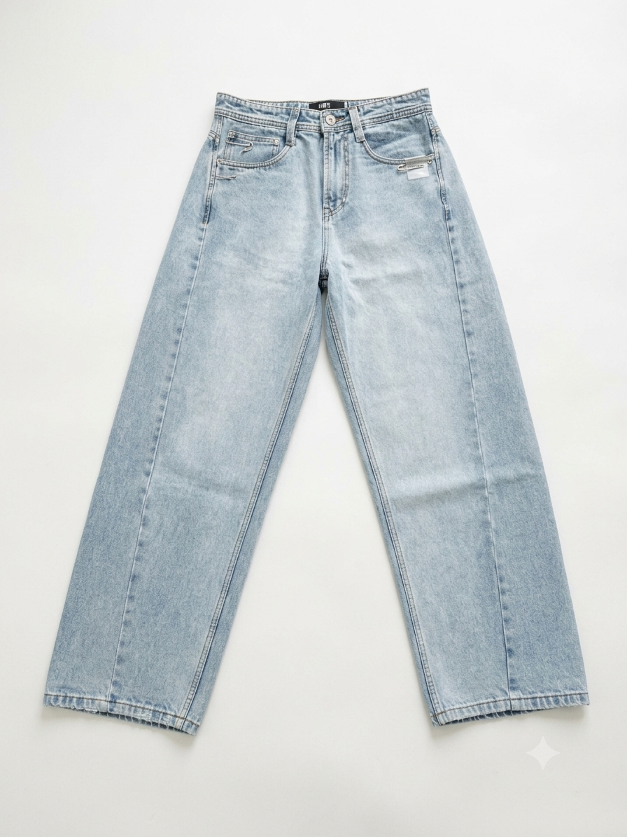 LAB BAL Light Blue Colour Premium Quality Barrel Fit Imported Men’s Jeans KFA077-A