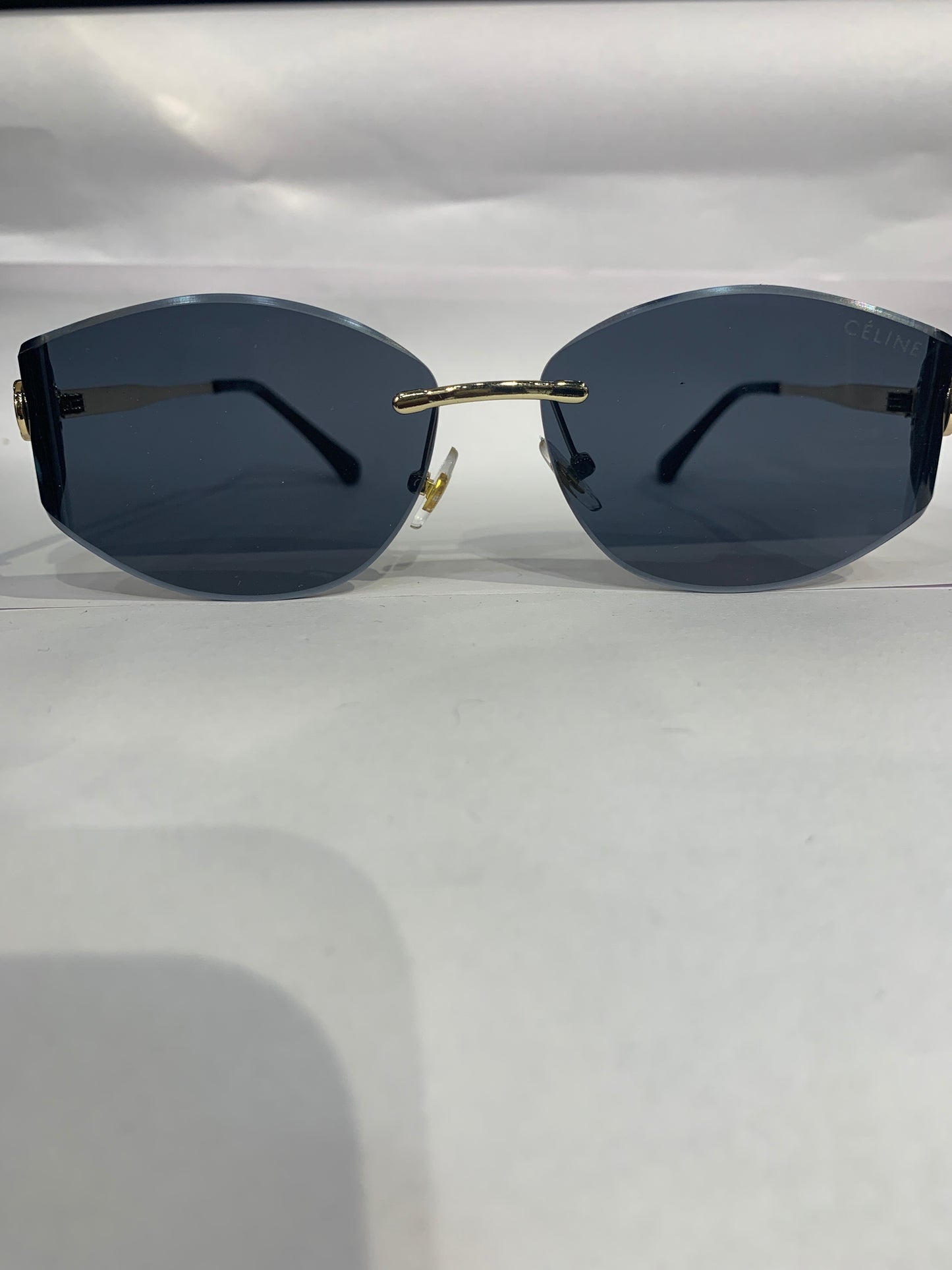 LEC Frameless Black Shade Golden Stick Unisex Sunglasses 68084 54 18 142
