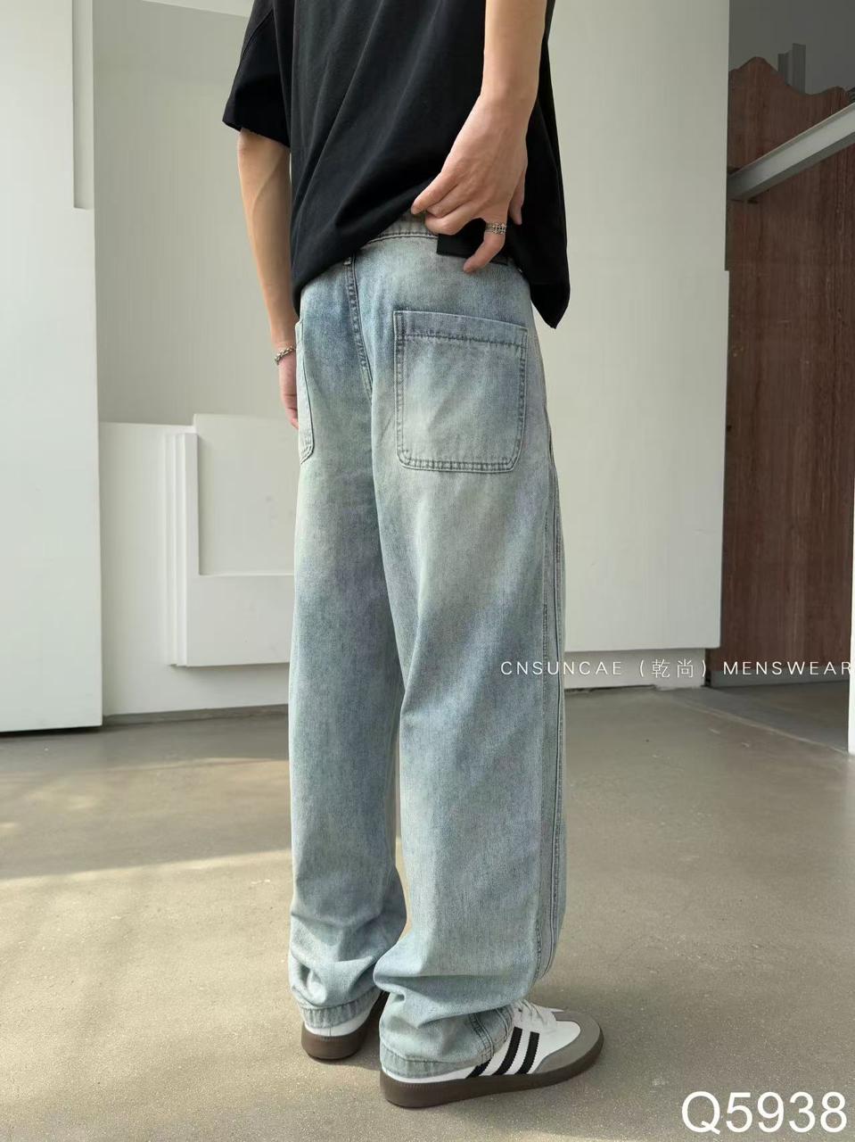 CNSUNCAE Light Blue Colour Baggy Fit Jeans 5938