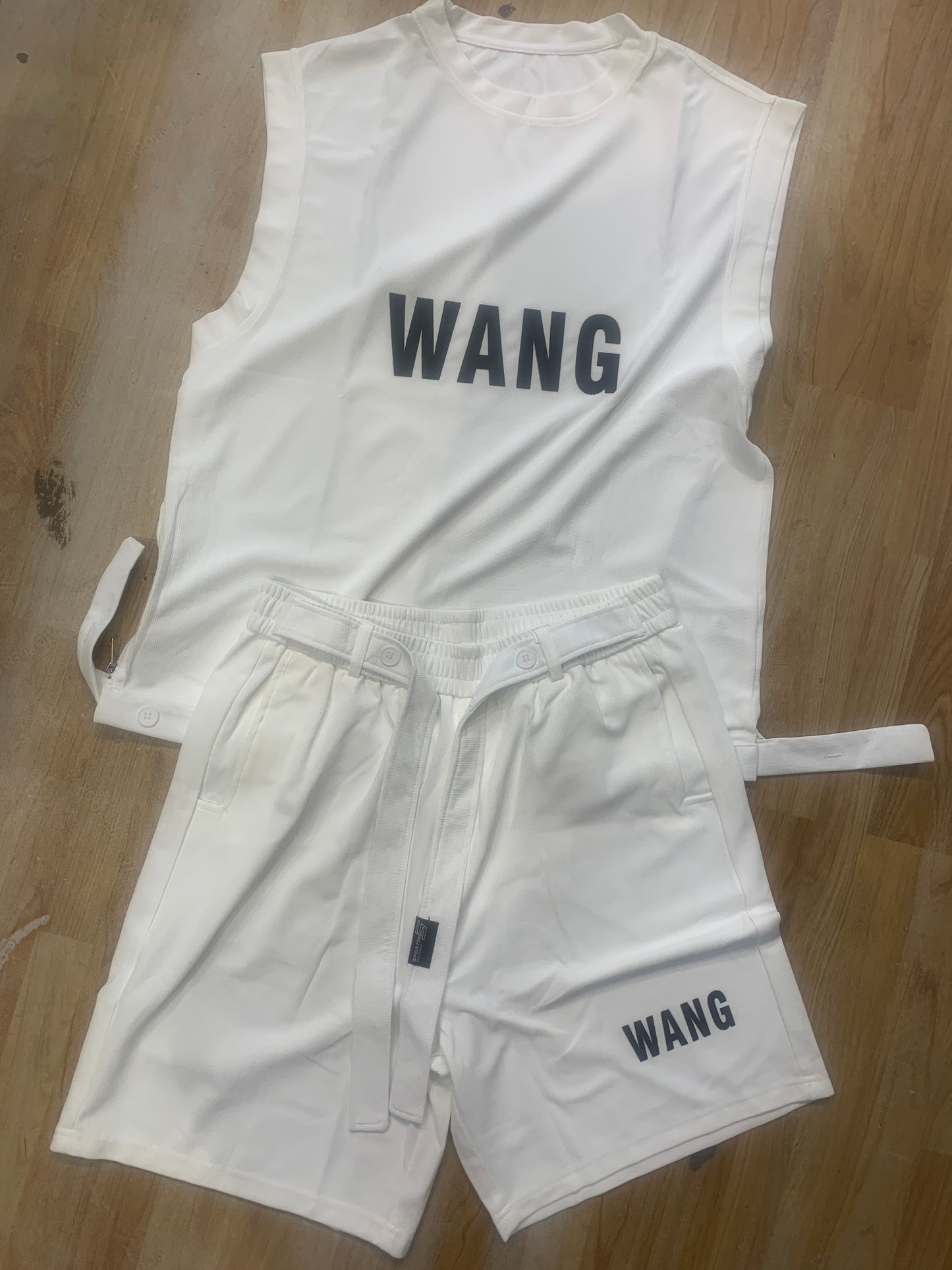 Wang White Coord set Tank top Shorts D19-7