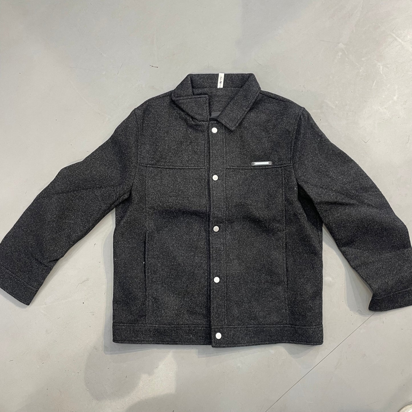 CHUANGYI FULIAO 231 Dark Grey Black Collar Cardigan Coat Unisex Jacket 8923