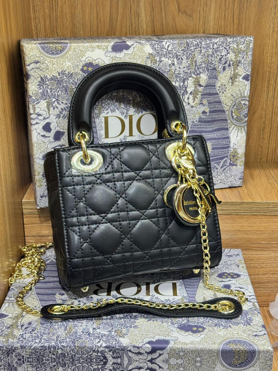 Oid Black Colour Mini Ladies Premium Quality Tote With Sling Bag With Box 662#