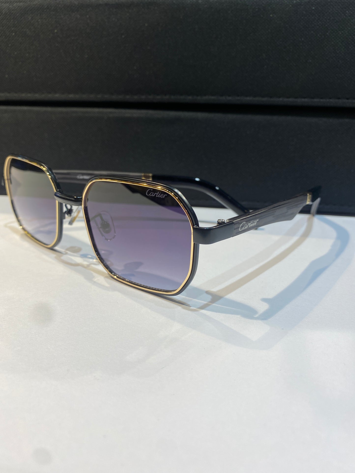 Rac Grey Black Stick Black Gold Ring Frame Blue Shade Premium Quality Unisex Sunglass T82000505 50 19 148