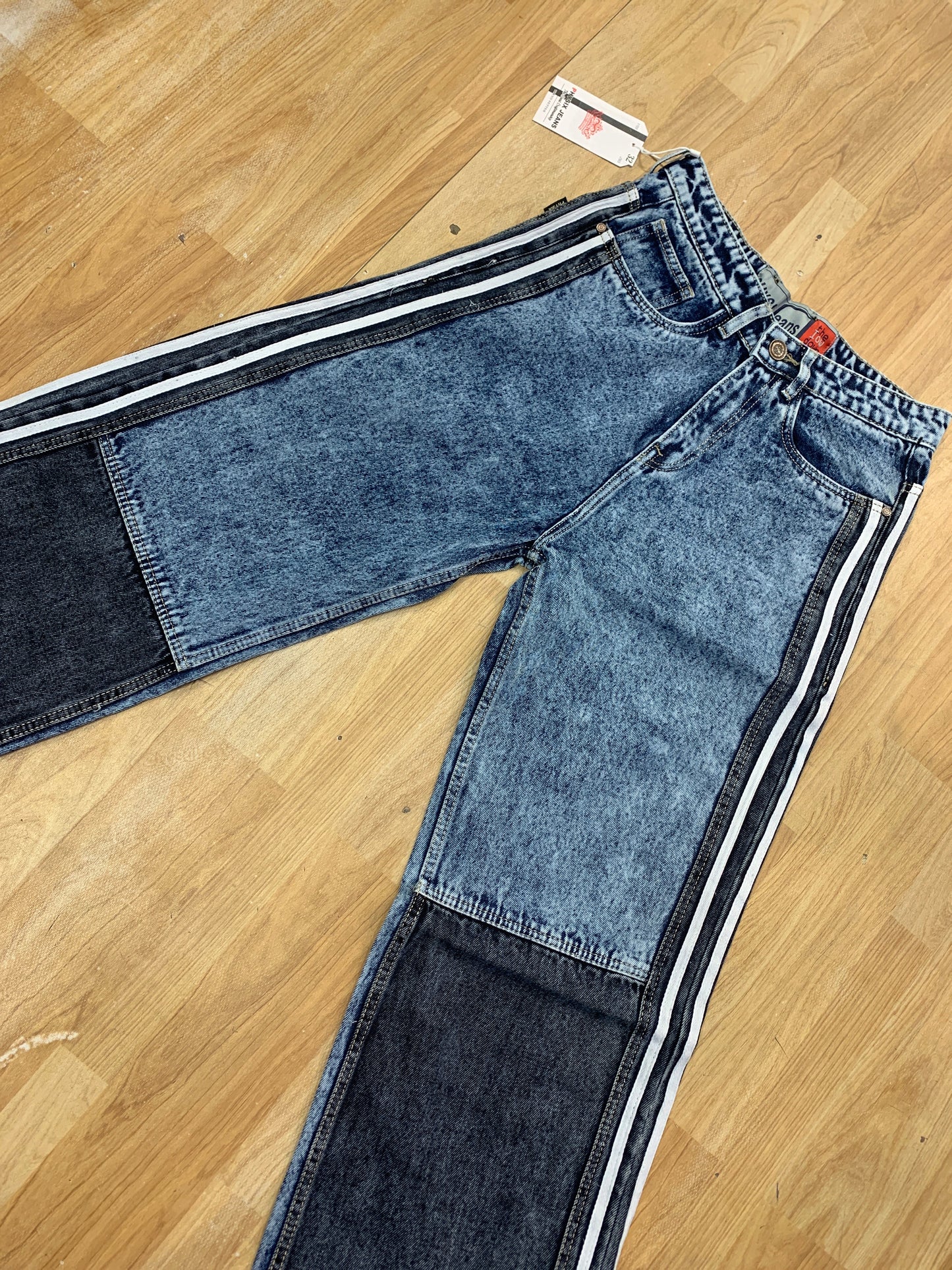 PHYSIX Double Shade Blue Grey With White Lin Jeans Straight Fit H9081