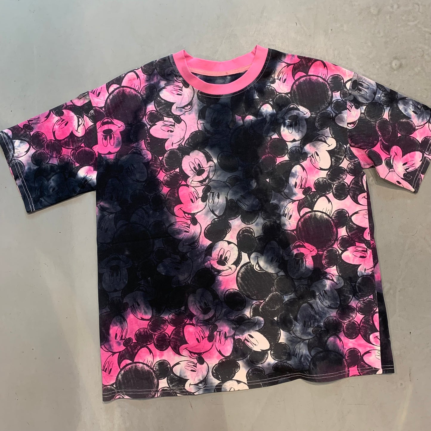 Mickey Mouse Print Black Pink Colour Imported Free Size Unisex T Shirt 990467