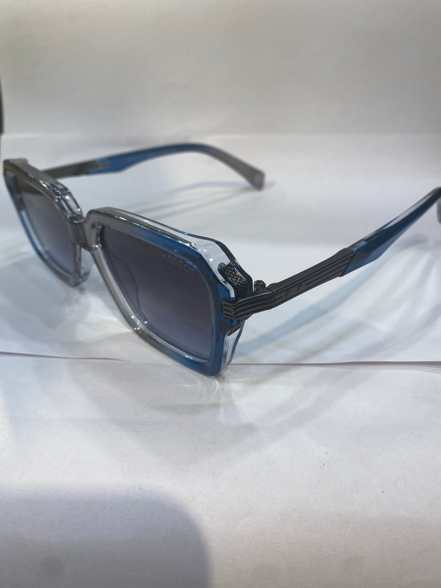 SOM Trancy Blue Frame Black Shade Unisex Sunglasses 6104 52 18 142