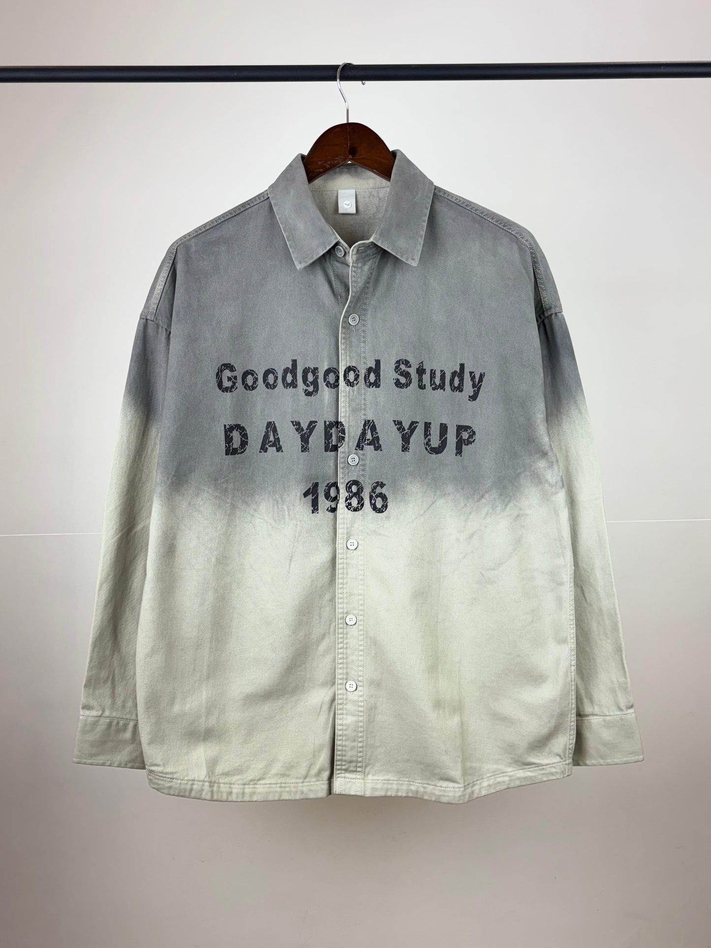 Goodgood Study Daydayup 1986 Grey Dual Tone Full Sleeve Shacket 3658