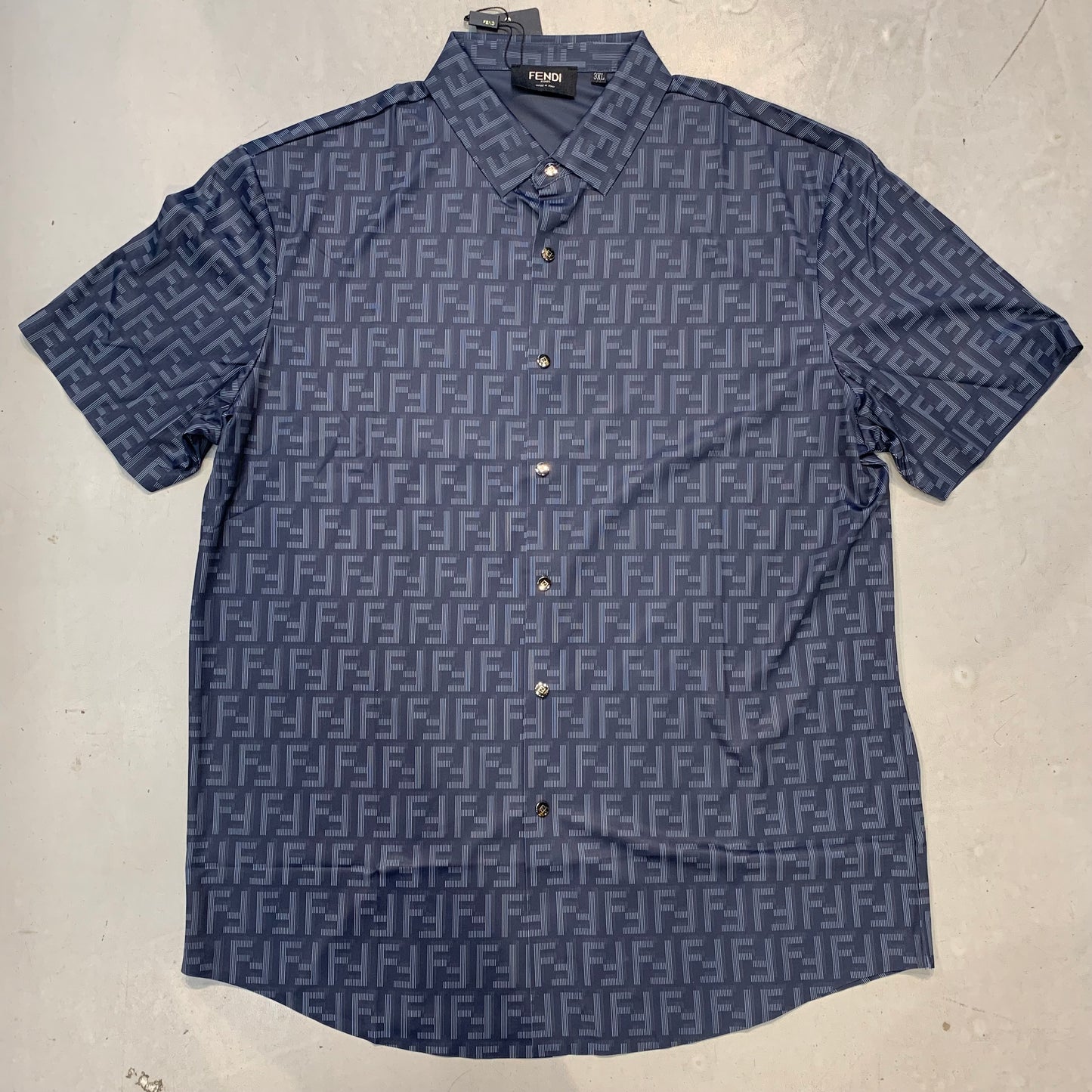 NEF FEN Blue Colour FF Printed Half Sleeve Stichless Strachable Men’s Shirt 76863