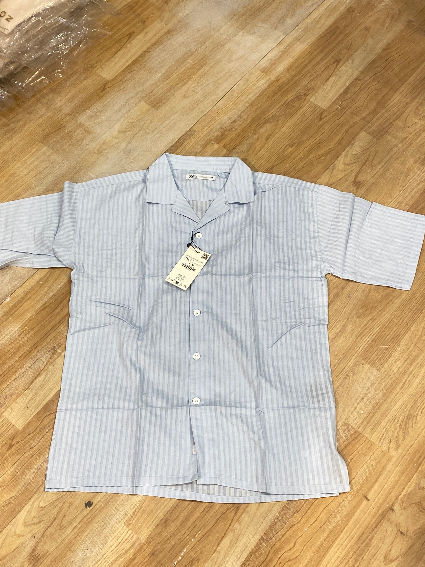 Raz Sky Blue Stripe Half Sleeve Premium Quality Shirt 1887