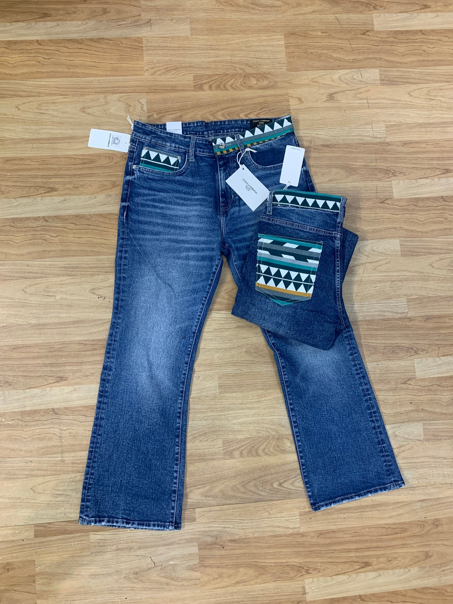 LOD Liye Blue Colour With Back Print Premium Quality Bootcut Jeans 46007