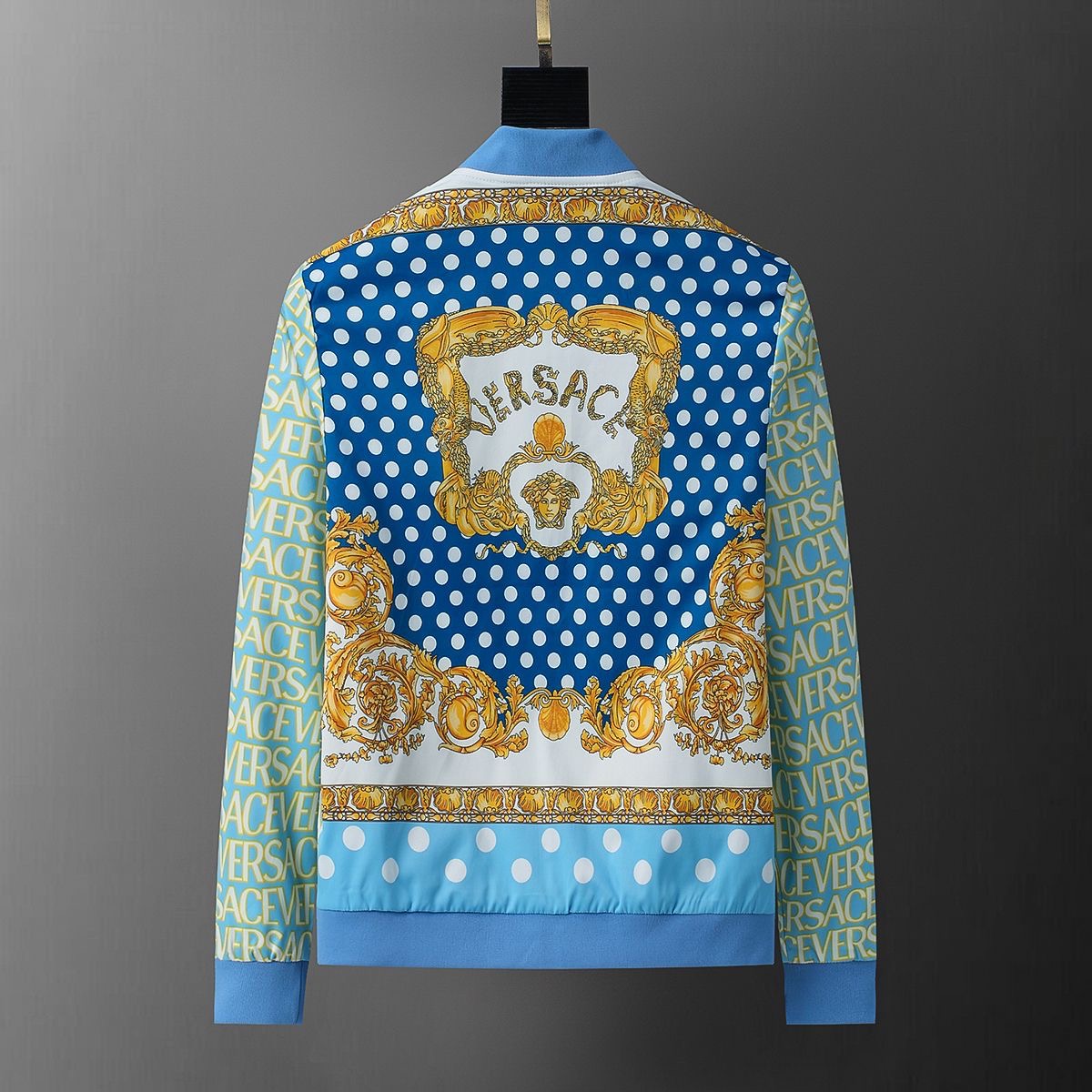 VER REV Blue Colour With Monogram Print Premium Quality Zipper Jacket 55002