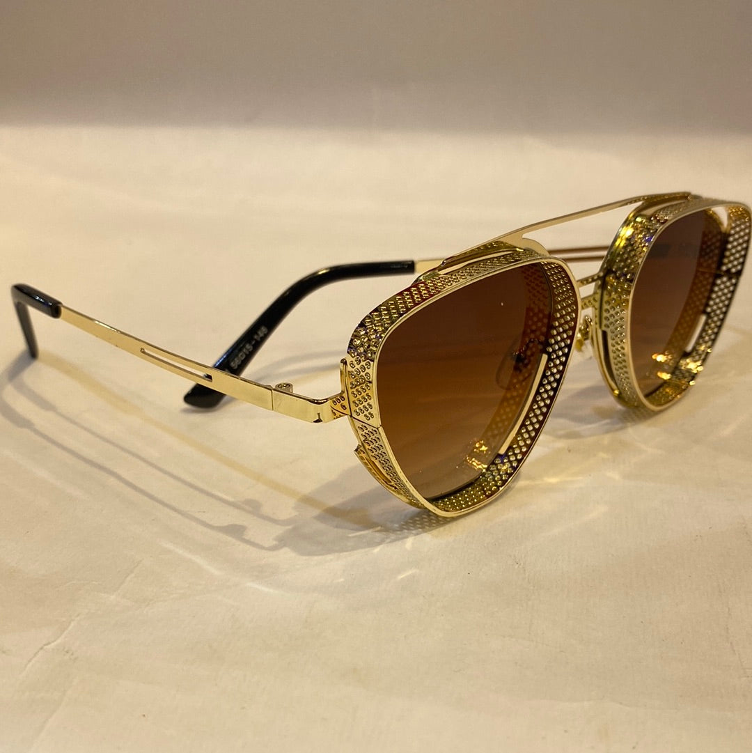 MAR RAM Golden Frame Brown Shade Sunglass 2171 56 15-146