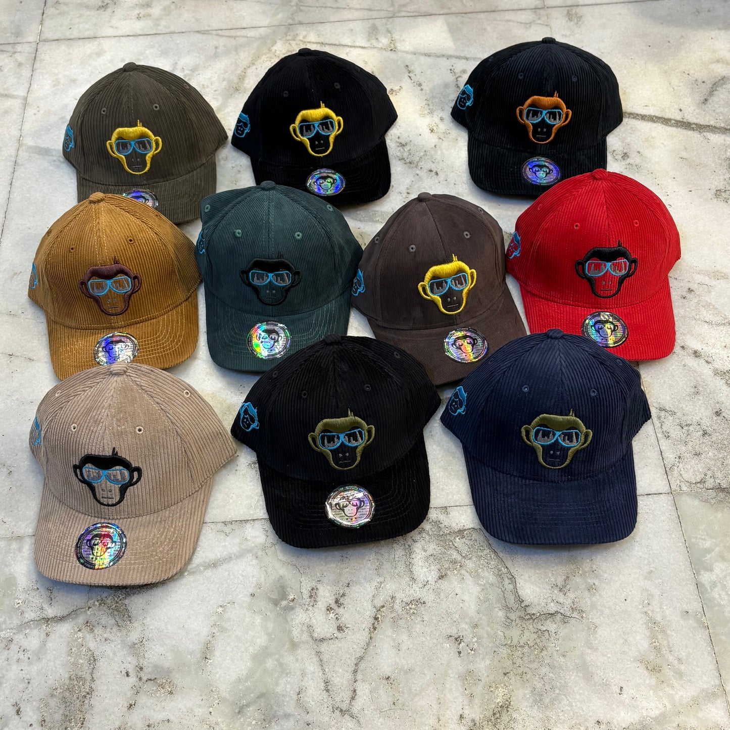 Urban Monkey Multi Corduroy Colour Caps 2891