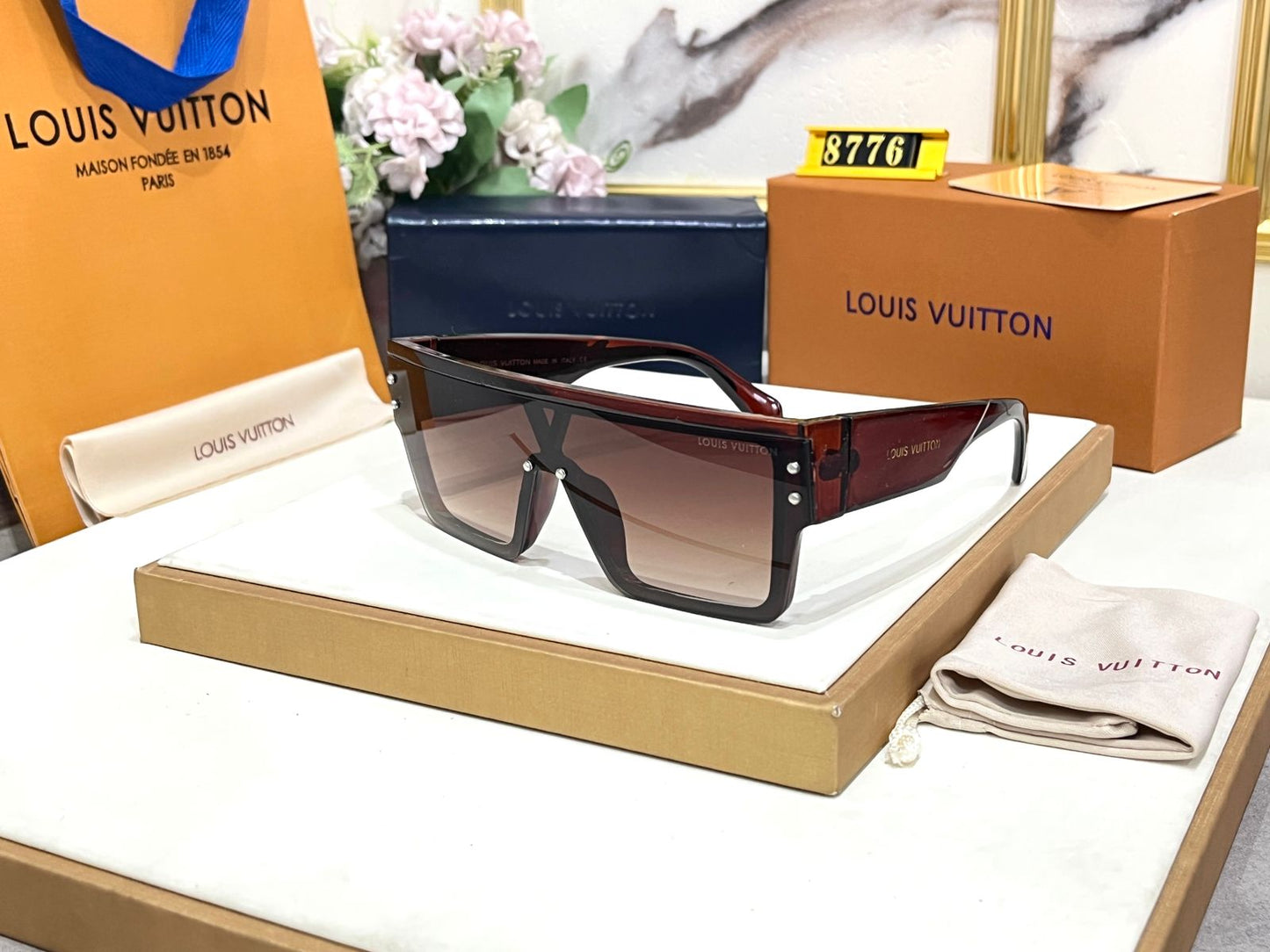 Uol Brown Frame Brown Shade Unisex Sunglasses