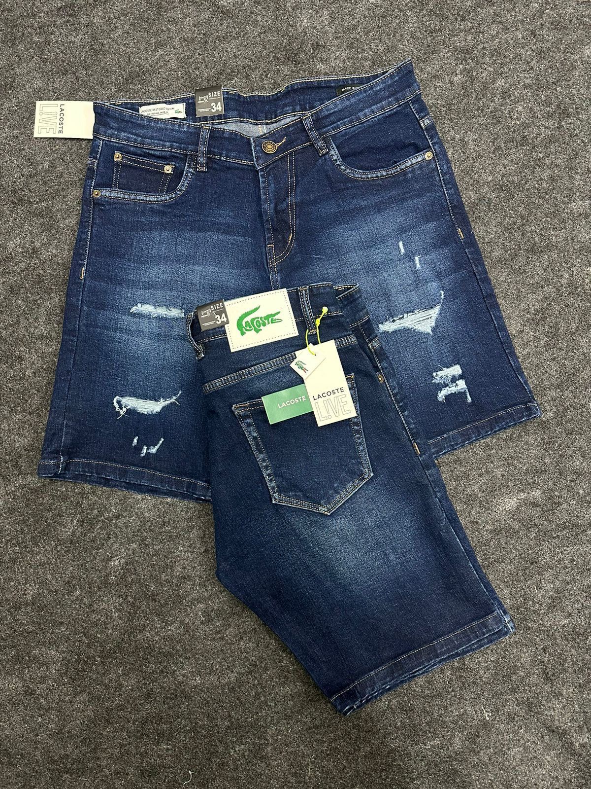 CAL Navy blue Colour Rough Design Premium Quality Denim Short 88830