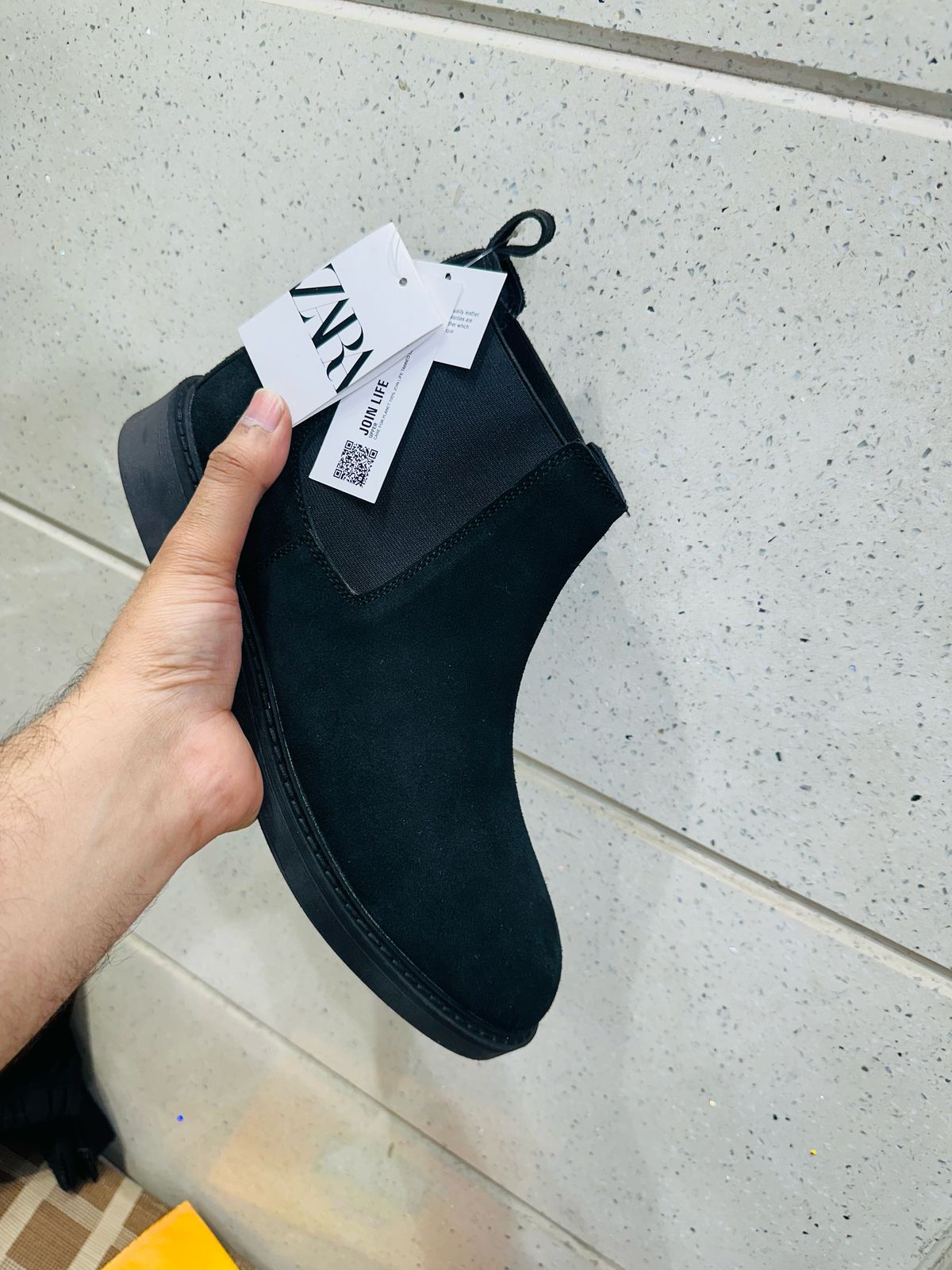 ZAR Black Suede Leather Chelsea Boot Shoes For Men’s Z-1