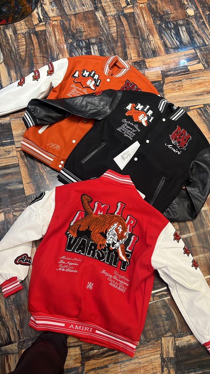 IMA Orange Colour With Embroidery Logos Premium Quality Varsity Jacket 668017
