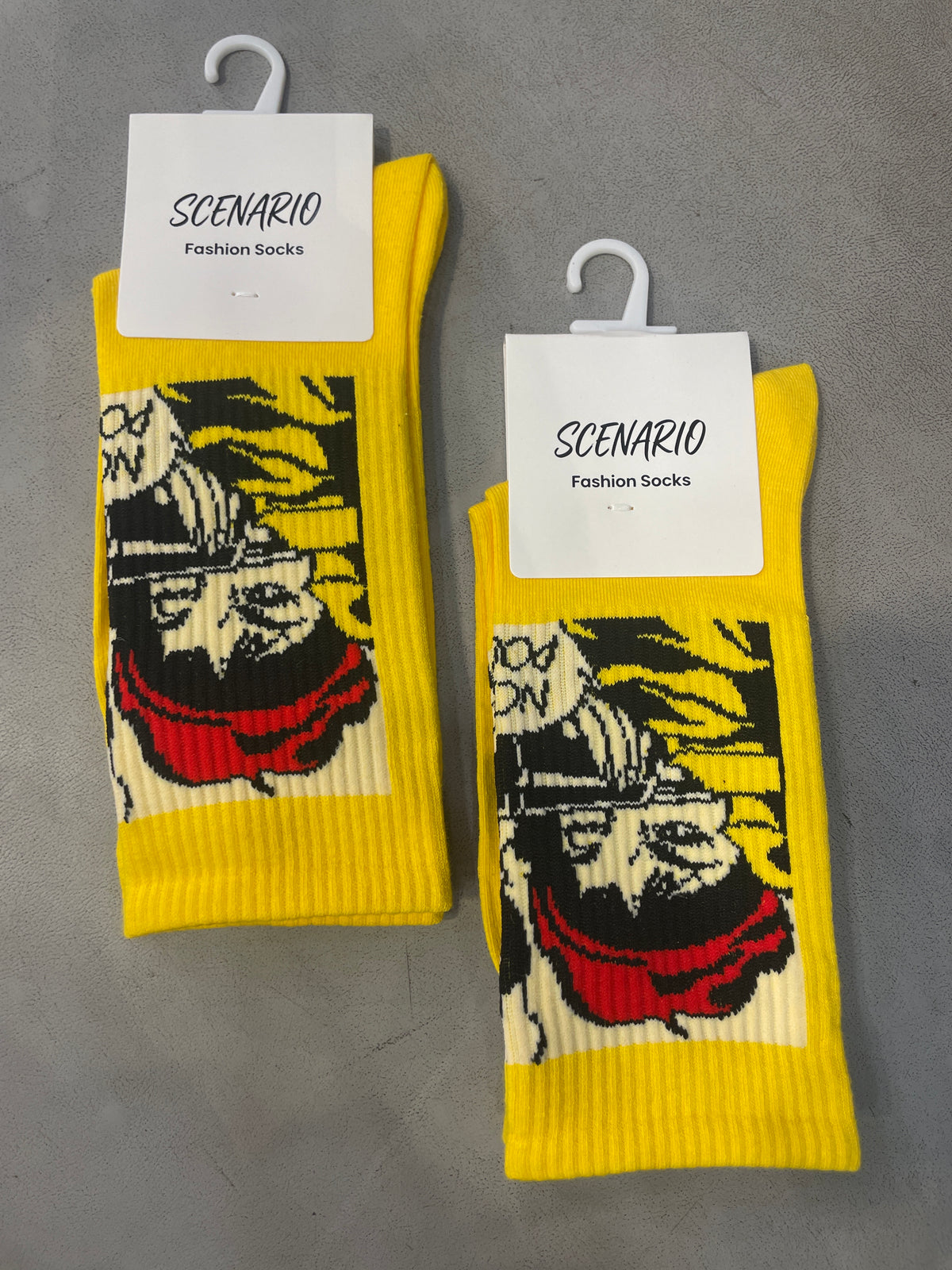 Scenario Yellow Colour Crak Print Premium Quality Full Socks 991169