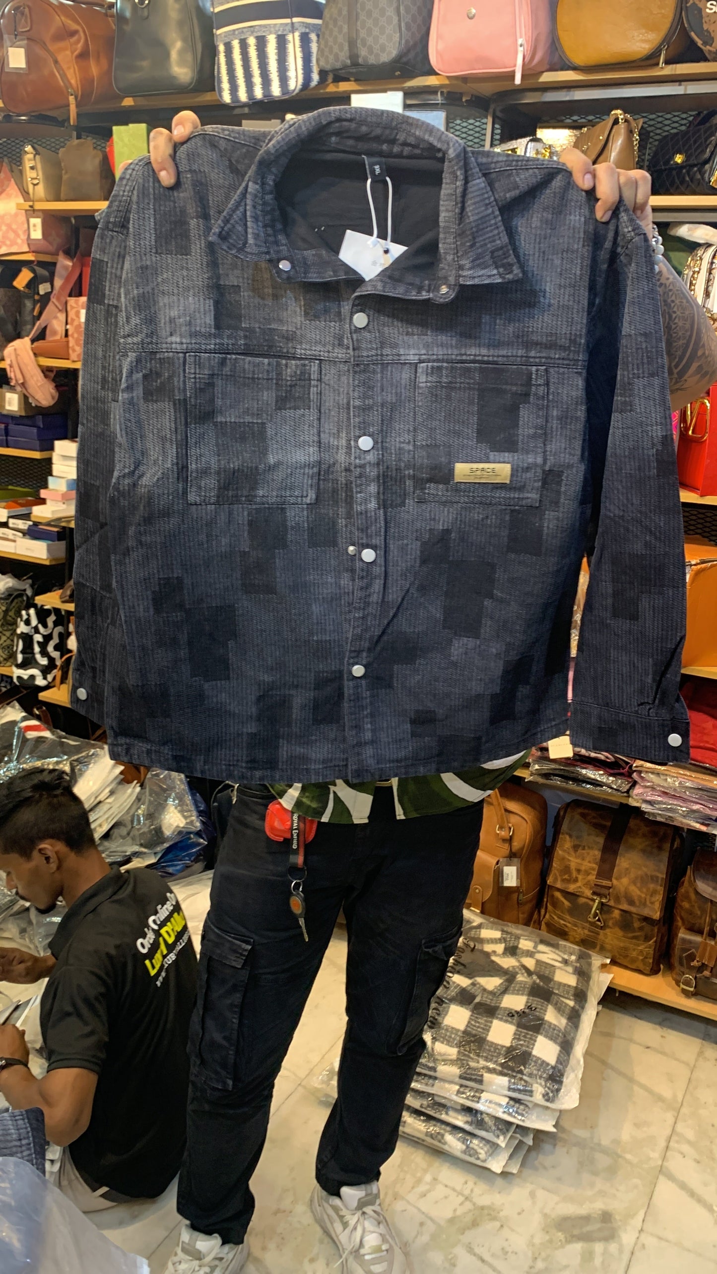 Space Black Grey Colour Heavy Quality Premium Denim Jacket 6606