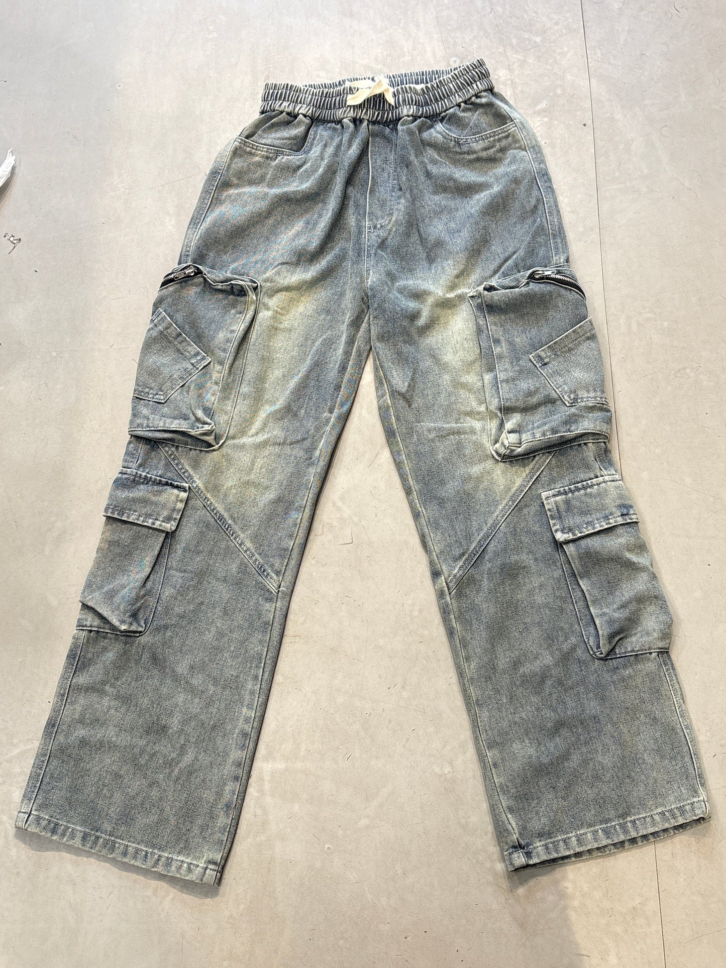 Fashion Light Blue Greenish Colour 4 Pocket Denim Jogger Pant 2510