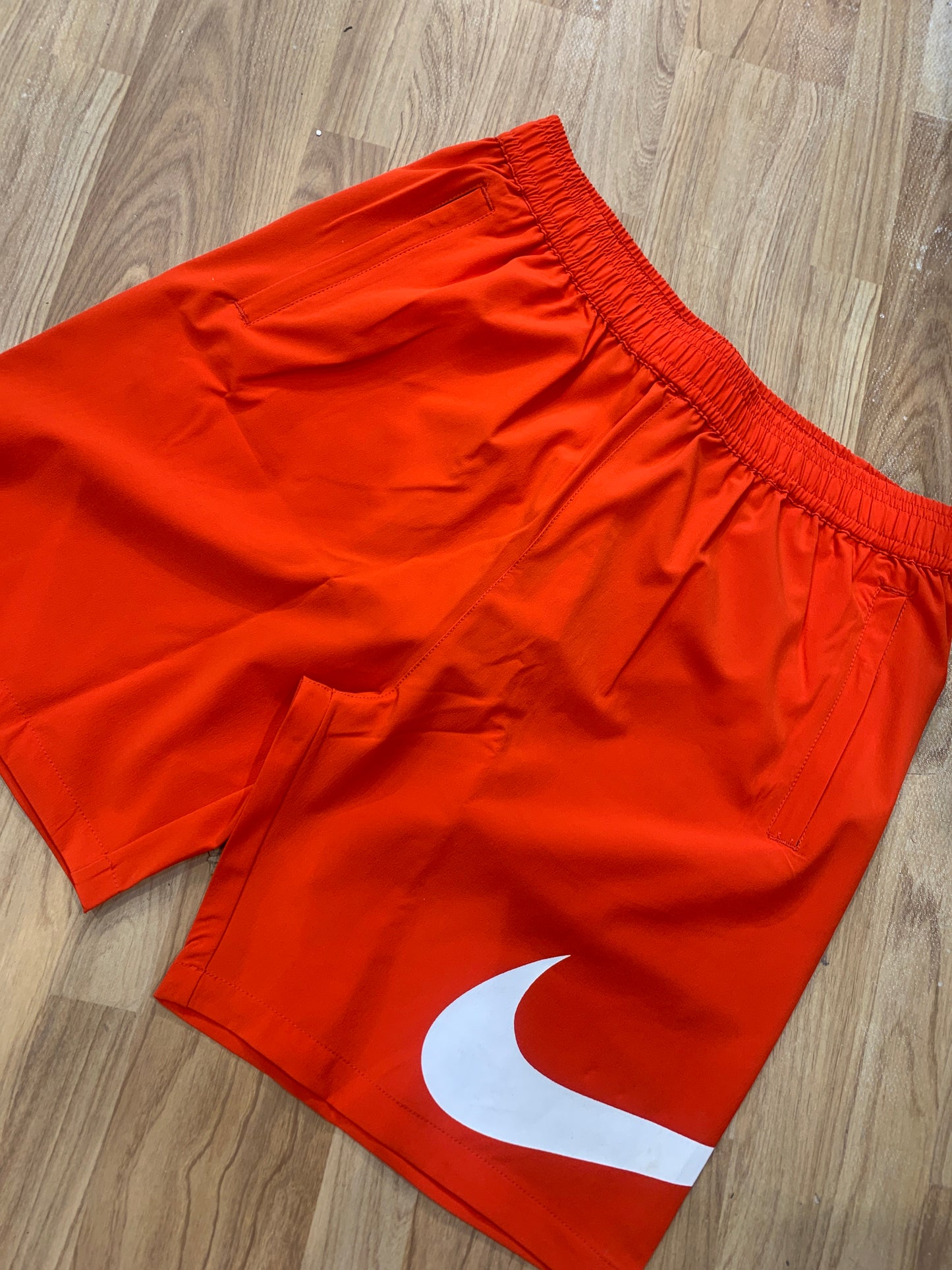 Dark Orange Colour white tick NK KIN NS Lycra Shorts regular Fit 988658