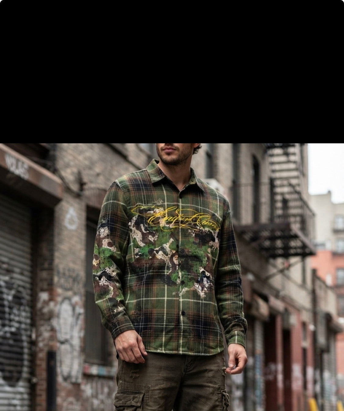 Savage Base Green Brown Check Here For You Print Premium Quality Full sleeve Imported Shirt 9515-A