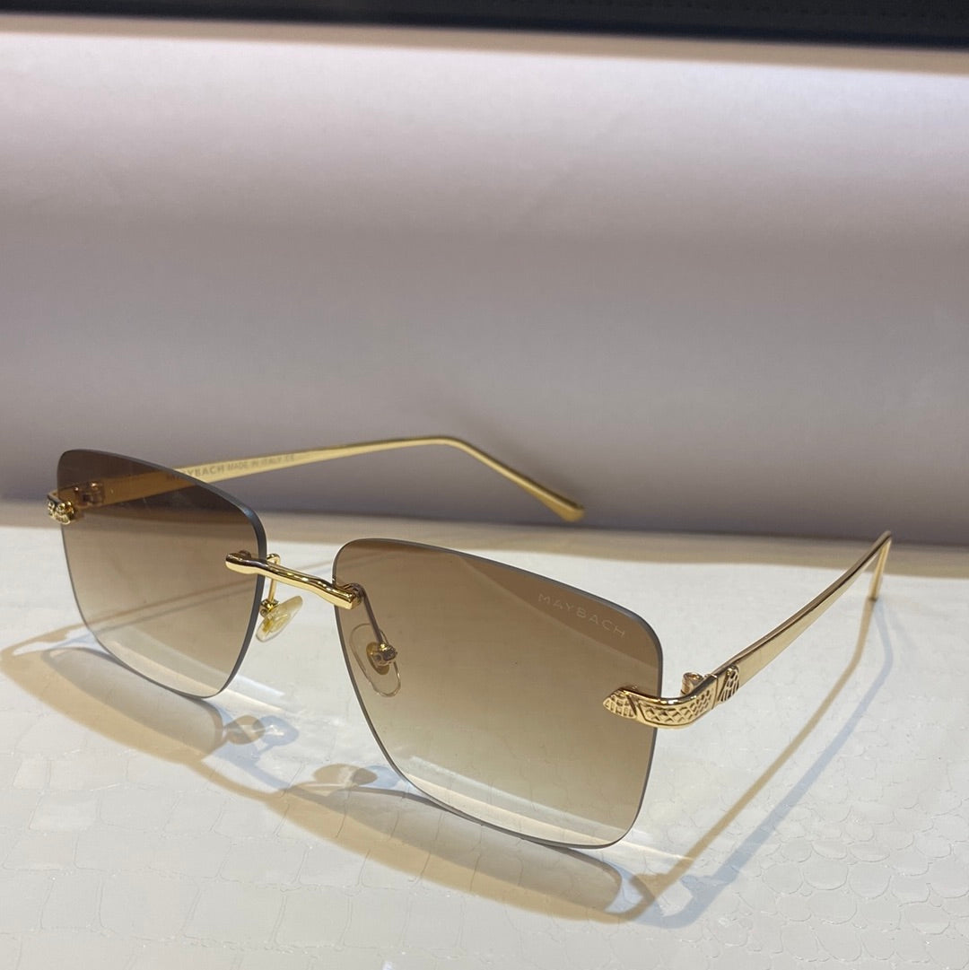 Yam Frameless Trancy Light Brown Shade Unisex Sunglasses Z304 59 17-145