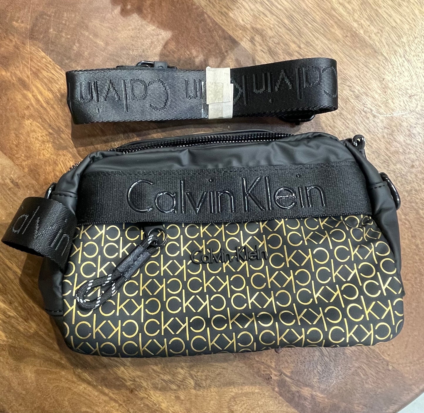 Lac Kc Printed Black Golden Unisex Side Bag K280001#