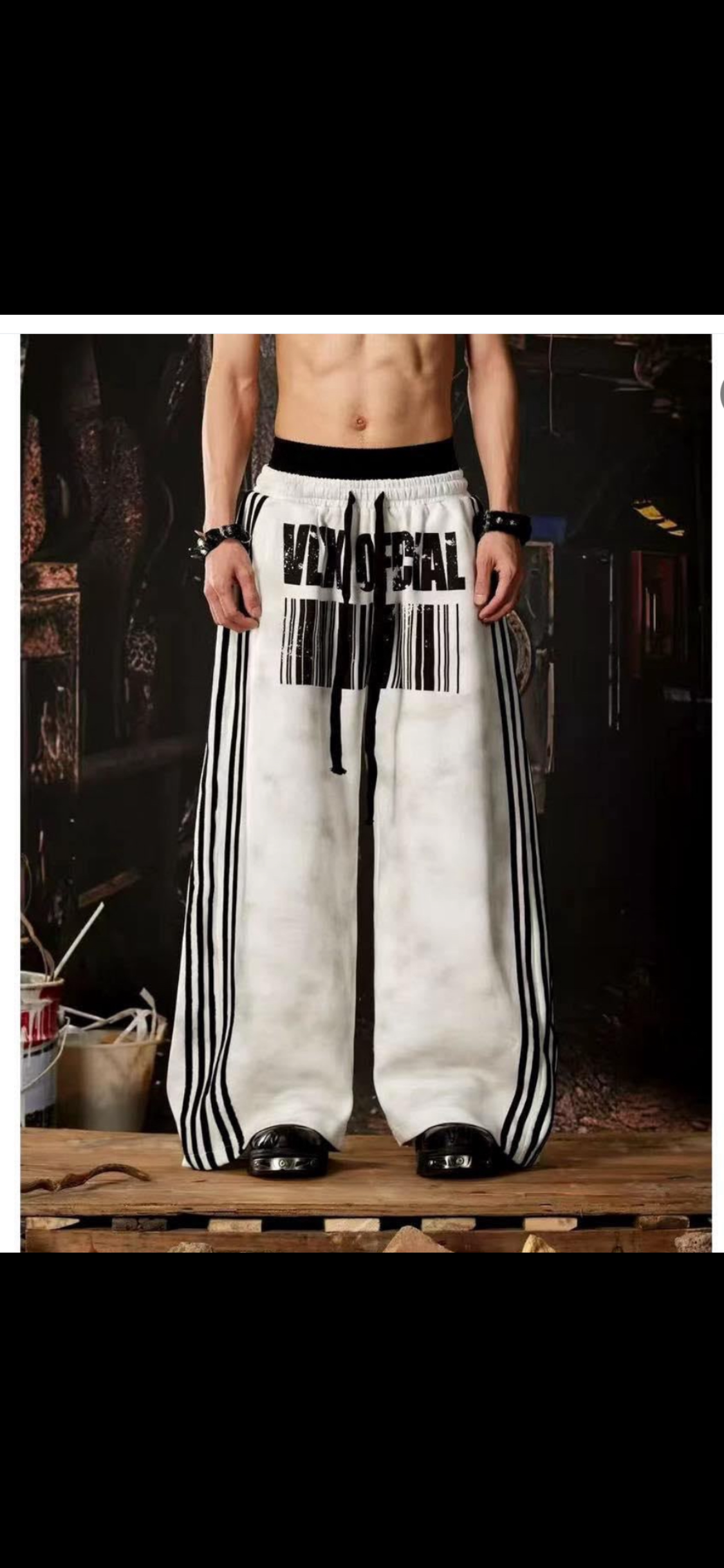 PLAN B Grey Colour Black Strip VELXOFCFIAL Print Premium Quality Imported Baggy Fit Lower K807