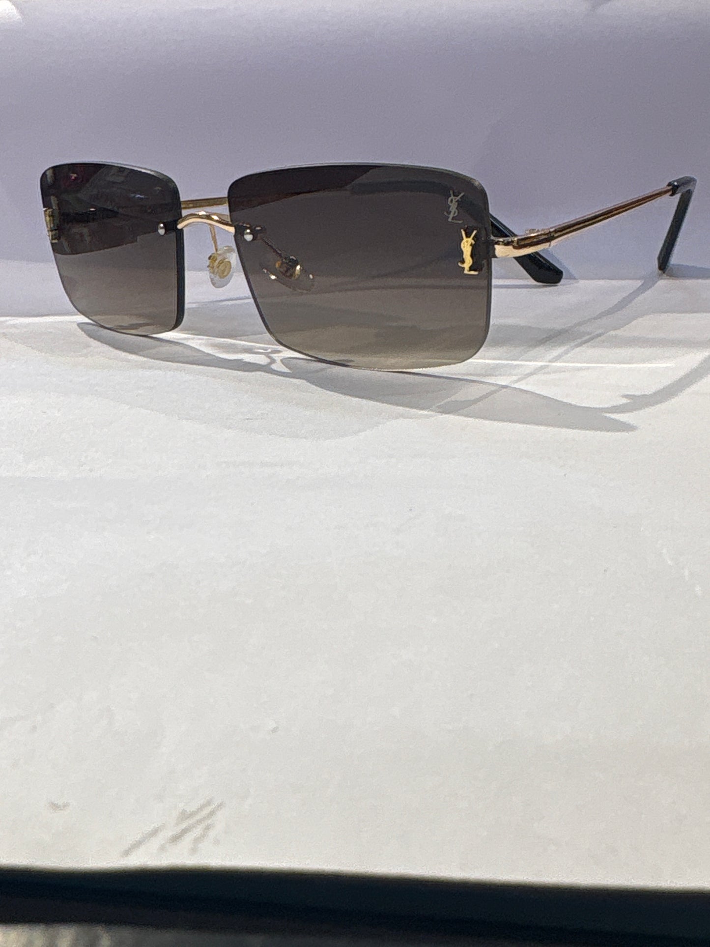 Ysl Lsy Gold Frame Brown Shade Unisex Sunglass DG 98236 S 53 19 140