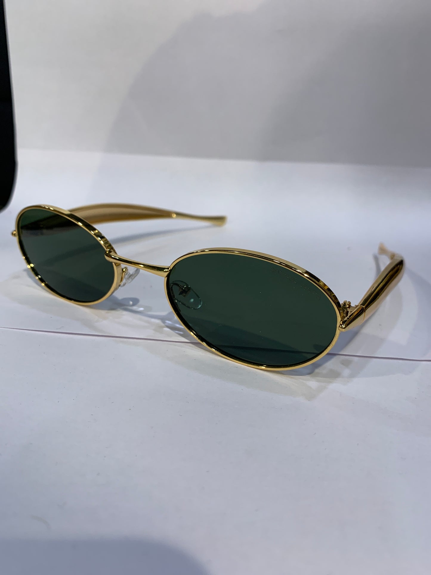 TOB Golden Frame Green Shade Unisex Sunglasses DY108 55 21 136