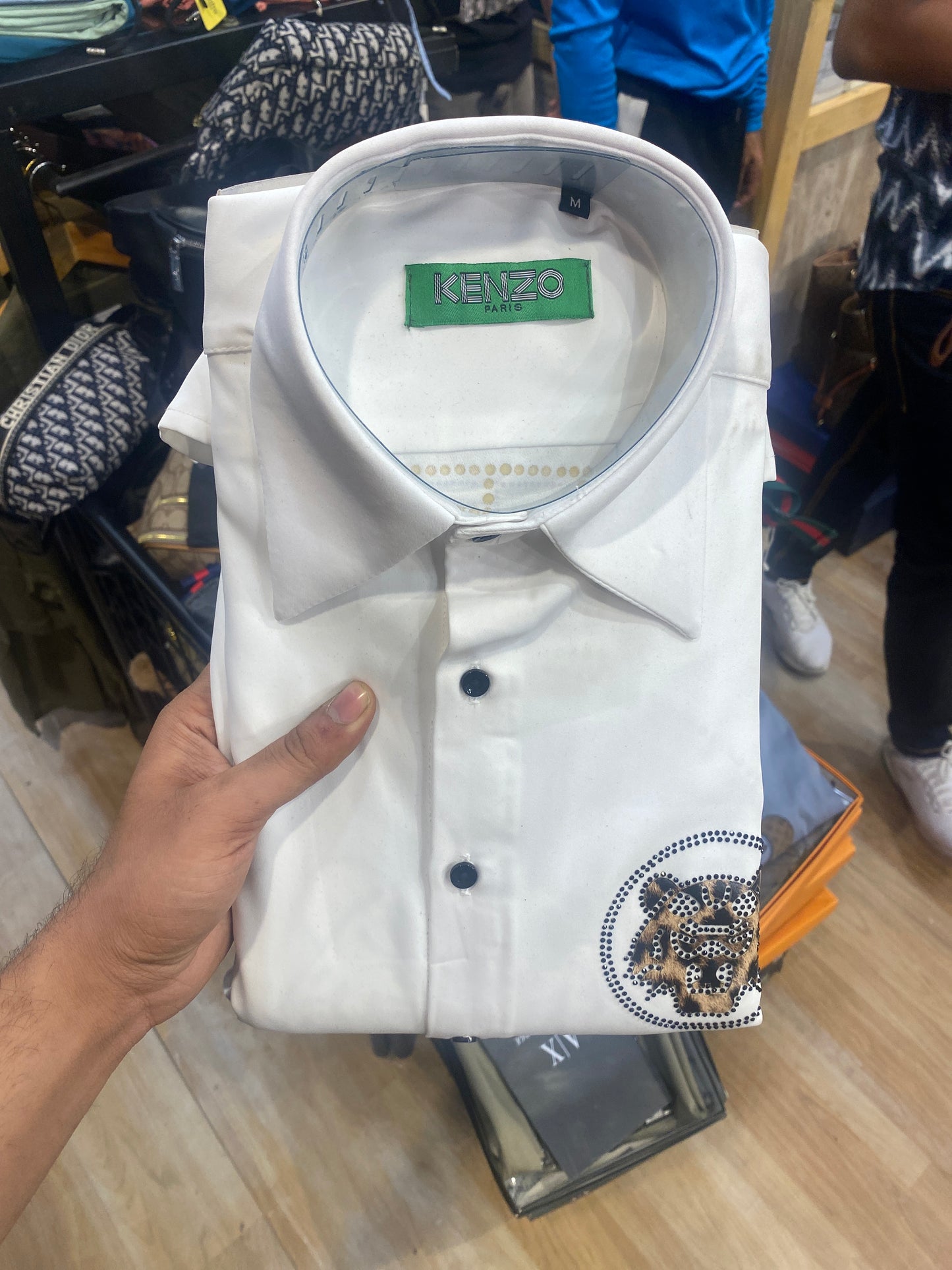 NEK Shirt White Colour Full Sleeve Tiger Back Print H9021