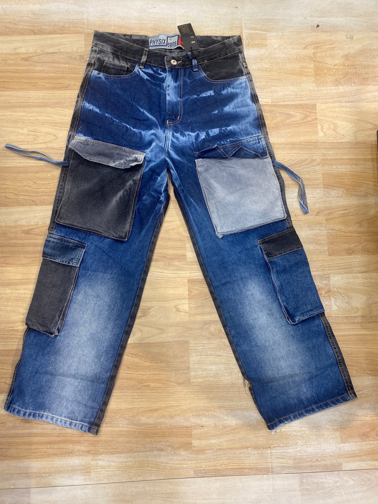 PHYSIX Jeans Blue Colour Light Shade 6 Pocket Dark Grey Straight Fit H9020