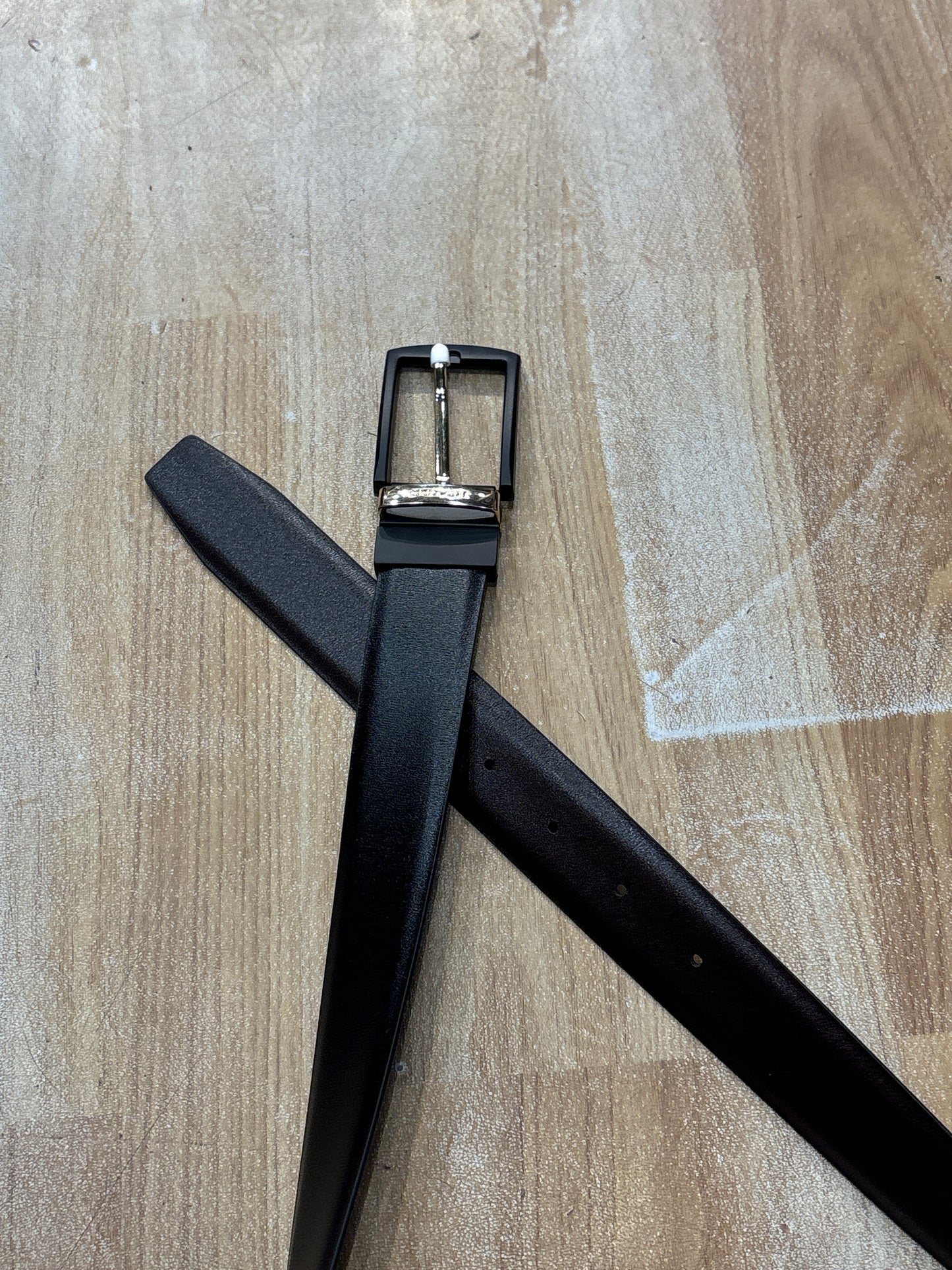 AOC COA Matte Black Copper Buckle With Black Brown Double Side Strap Men’s Belt 989112