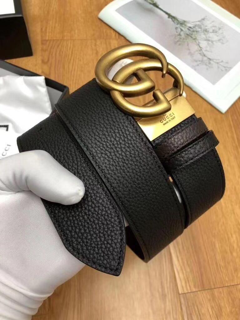 Cug Black Belt Gold Buckle Belt 20503